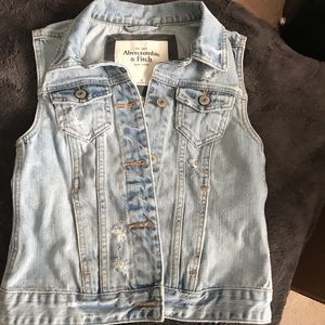 Destressed Denim Vest *like new*
